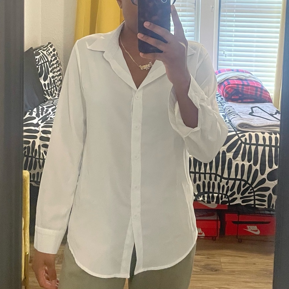 Classic White Button-Down Shirt